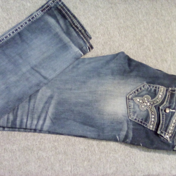 Rock Revival Blue Straight Leg Jeans - Picture 2 of 3